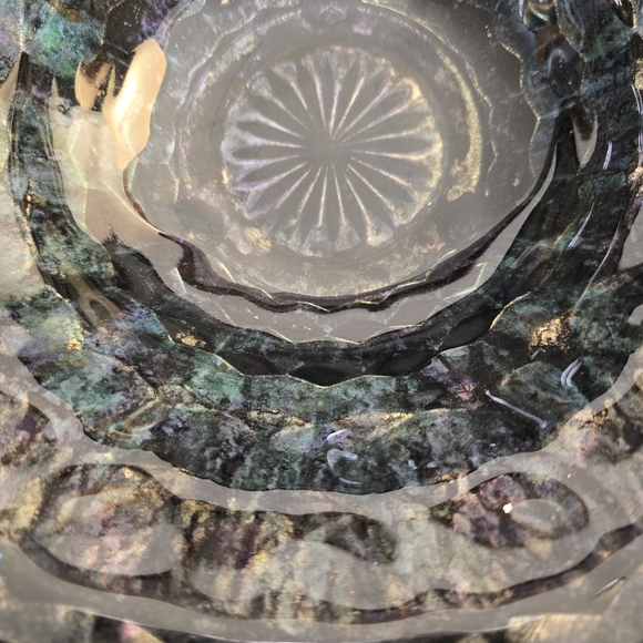 HANDCRAFTED Upcycled Glass Abstract Dish HANDPAINTED Tabletop Art Decor Bowl - Picture 13 of 17